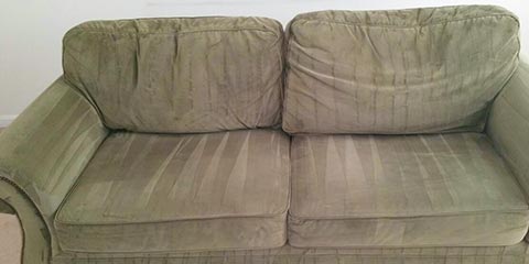 Cleaned Suede Upholstered Sofa
